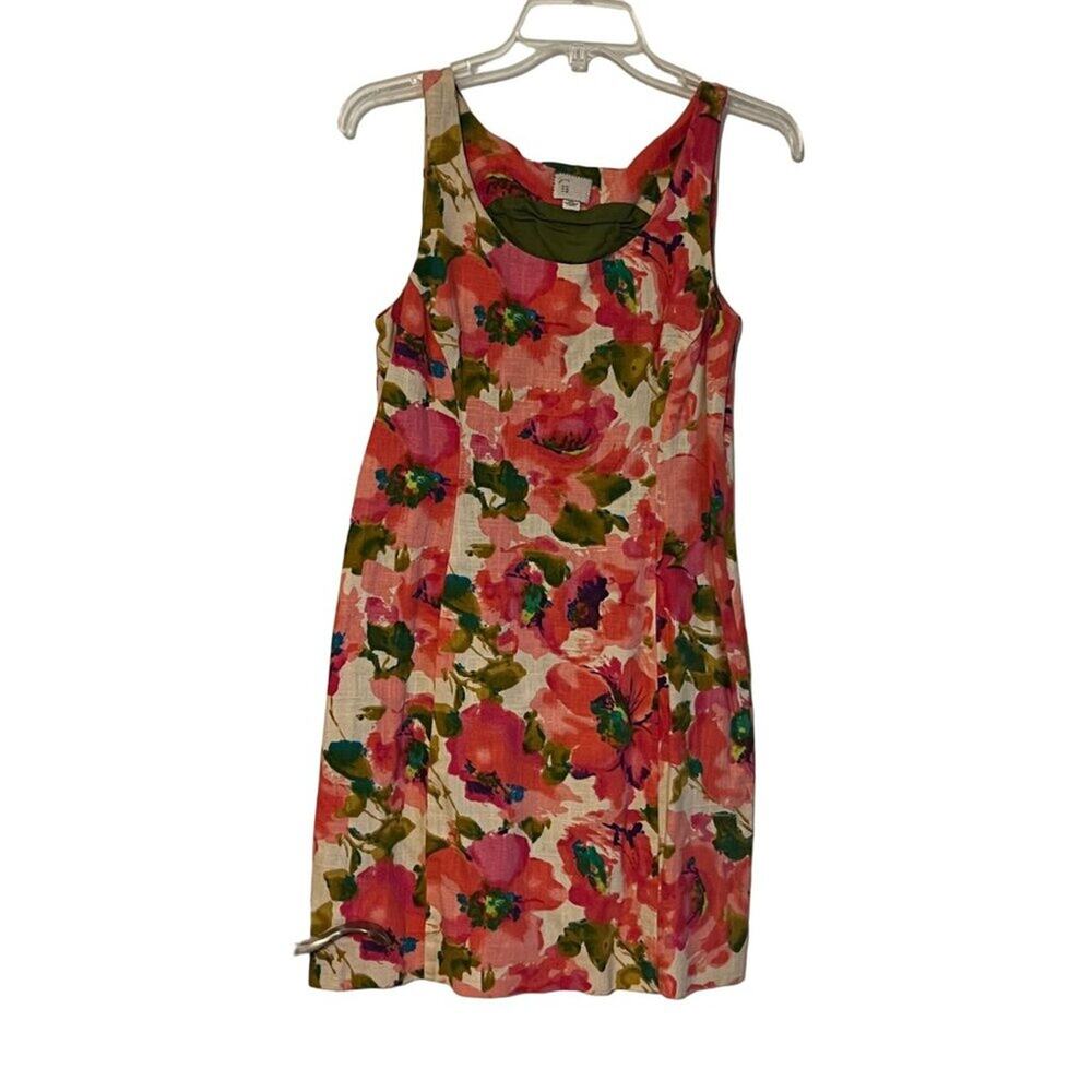 Anthropologie Postmark Blushing Olena Cotton Linen Dress Women's Size 4 Excellen